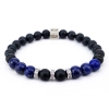 Bracciale Leandro pietra lapislazzuli e onice nero