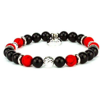 braccialetto turchese rosso onice nero