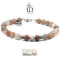 Bracciale pietre dure naturali della Luna con Argento925 | Laila
