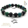 Braccialetto pietra crisocolla e onice nero opaco | Darcy