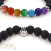 Braccialetto 7 chakra con pietra onice nera opaca | Pierre