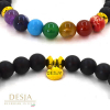 7 chakra bracciale con pietra onice nera opaca | Taegan