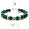 Bracciale pietra Malachite verde e argento 925 | Clarise Green