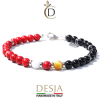 Bracciale pietra Onice nero e Argento 925 | Iancy Red-Black