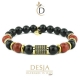 Bracciale unisex pietra Onice nero e Agata Rossa | Blair