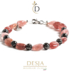 Braccialetto pietra Quarzo rosa e Lava vulcanica | Becka