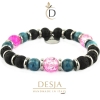 Braccialetto lava vulcanica apatite cristallo di rocca | Pixie Rose