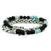 Bracciale acciaio pietra 6mm Onice e Diaspro Round Light