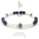 Bracciale pietra naturale Giada bianca e Occhio di falco | Yeliz