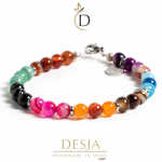 Bracciale uomo donna pietra naturale Agata Colorata | Bice