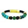 Bracciale pietra dura Crisocolla e onice nero | Esteban