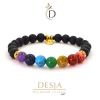7 chakra bracciale con pietra onice nera opaca | Taegan