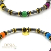 Bracciale unisex pietra Agata Colorata e Ematite | Star Color