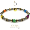 Bracciale unisex pietra Agata Colorata e Ematite | Star Color