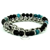 Braccialetto acciaio pietra 6mm Onice e Apatite Round Blue