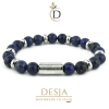 Bracciale pietra naturale Lapislazzuli con distanziatori | Ruby