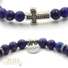 Bracciale elastico unisex pietra dura naturale lapislazzuli | Enoch